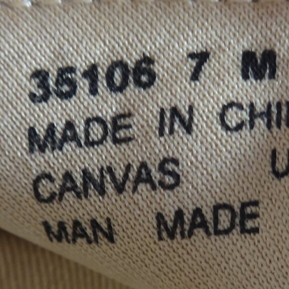 Clark's women's size 7M, canvas slide on sandals Khaki with white trim, padded - Picture 5 of 12